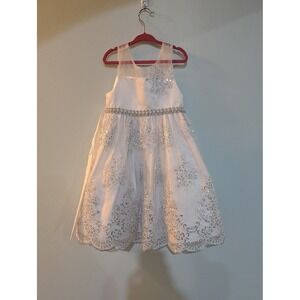 American Princess Size 4 White Lace Sequin Dress Angelcore Coquette Flower Girl
